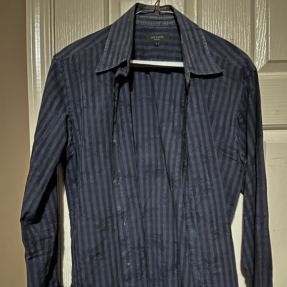 Ted Baker Blue Patterned Dress Shirt size 4 - Picture 1 of 3